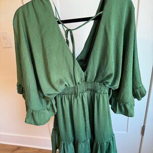 Green Satin Dress